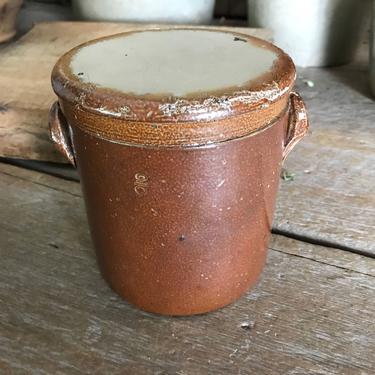 French Stoneware Confit Jar with Lid, Made in France, Gres de Bonny, Salt Glazed, Storage, Rustic French Farmhouse Cuisine 