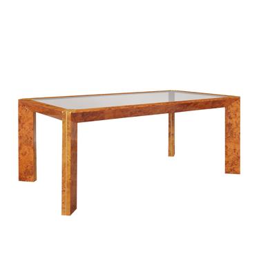 Vintage Italian Burl Wood Dining Table Attributed to Willy Rizzo