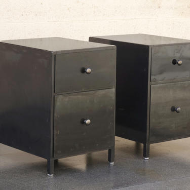 Pair of Custom Made Industrial Style Steel Night Stands, Free U.S. Shipping