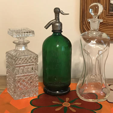 Great collection of vintage liquor decanters / seltzer bottle 
