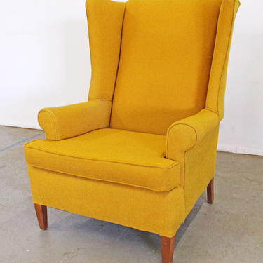 Vintage Mustard Yellow Fireside Wing Back Chair 