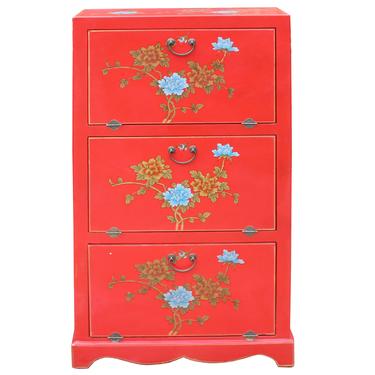 Chinese Red Vinyl Flower Shoes Accessories Storage Cabinet cs5013S