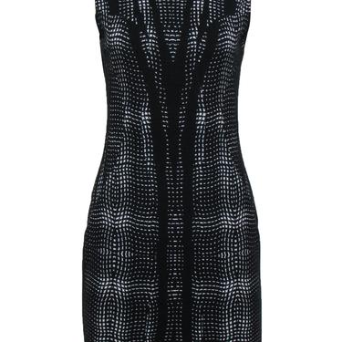 Diane von Furstenberg - Black & White Sleeveless Textured Dress Sz 6