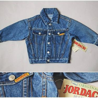 vtg 90s *NOS* Jordache kids dark blue denim jacket | old school Early 1990s deadstock NWT | size small boys girls unisex jeans coat 