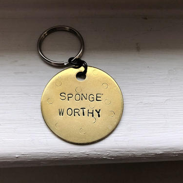 Sponge worthy key chain spongeworthy seinfeld valentine's day gift guy gift 