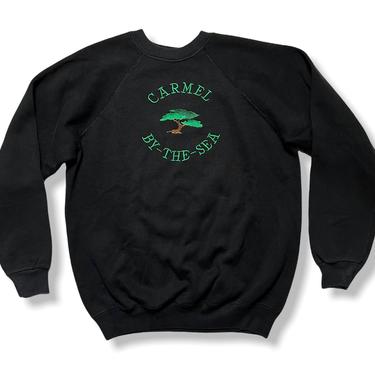 Vintage 1980s HANES Carmel By-The-Sea Embroidered Sweatshirt ~ fits M ~ Crewneck / Jumper / Pullover ~ California 
