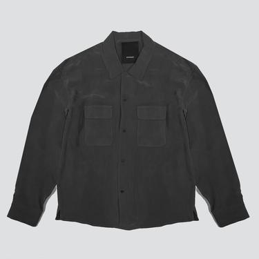 Black Cupro Crop Pocket Shirt