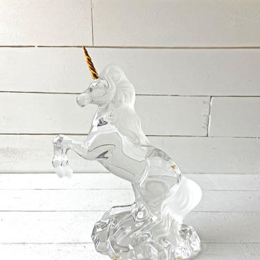 Vintage 'Star Fire' Lenox Fine Crystal Unicorn, Made In Germany | Clear And Gold Unicorn, Unicorn Collector, Perfect Gift 