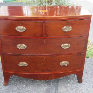 Early 1800s Mahogany Inlay American Low Dresser 2384