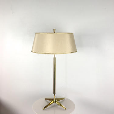 Rare Vintage Gerald Thurston Lightolier Brass Star Table Lamp Mid Century Modern 