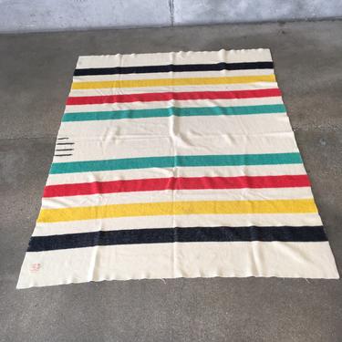 Pre 1960's Hudson Bay Wool Blanket Size 3.5