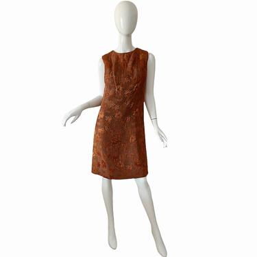 60s Brocade Dress, Vintage Metallic Tapestry Dress / 1960s Party Sheath Cocktail Dress 