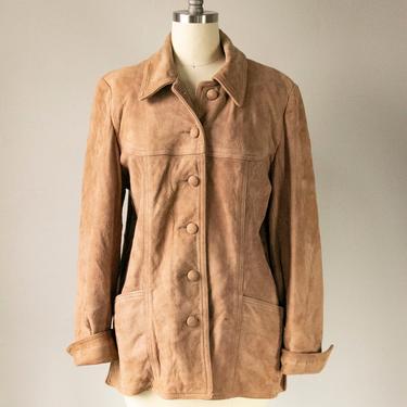 1960s Suede Jacket Brown Leather M 