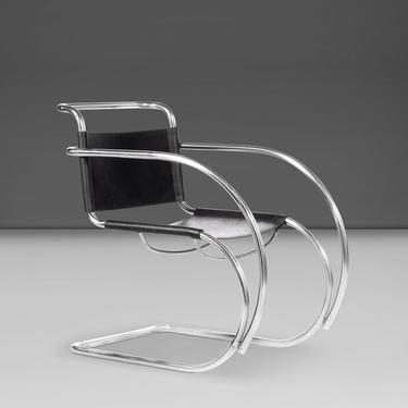 Ludwig Mies Van Der Rohe MR 20 Chair for Stendig in Original Black Leather 