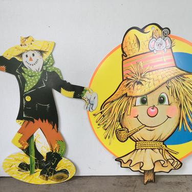 Vintage Beistle And Eureka Scarecrow Diecuts, Halloween Die Cuts, Fall Decor, Classroom Decor 