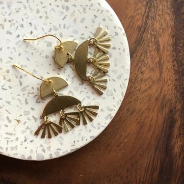 Lily Pad- Brass Earrings