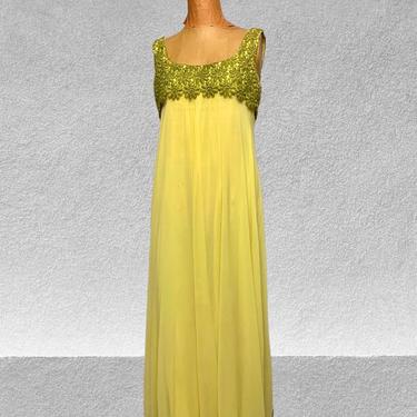 Yellow Floral Detailed Maxi Dress 
