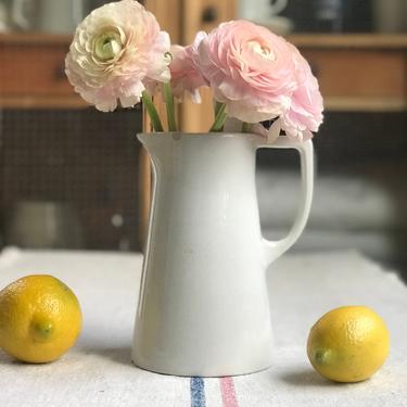 Beautiful vintage Dutch ironstone pitcher, jug, flower vase 