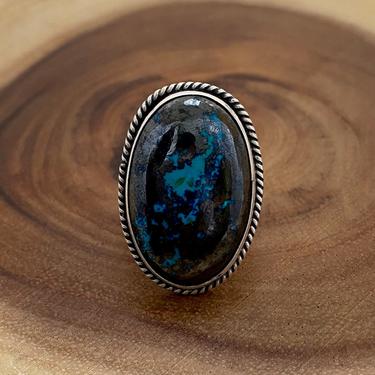 ROUND THE GLOBE Sterling Silver &amp; Turquoise Ring | Native American Navajo Style Jewelry | Southwestern, Sterling | Size 6 1/2 