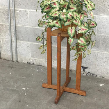 Vintage Plant Stand Retro 1980s Wood + Cylinder + X Shape Base + Plant Dispjay + 3 Units on Hand + SOLD SEPARATELY + Indoor + Home Decor 