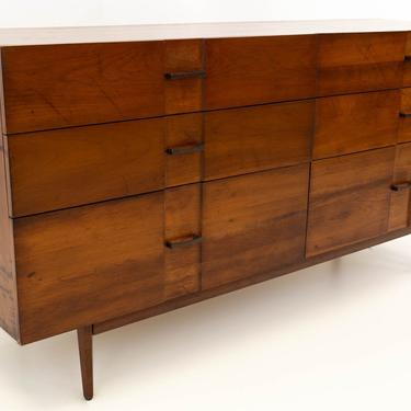 Kipp Stewart For Winchendon American Design Foundation Mid Century Walnut Six Drawer Dresser - mcm 