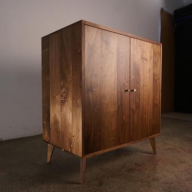 Hirtzel Wine Cabinet, Mid-Century Modern Cabinet, Bottle Storage (Shown in Walnut) 