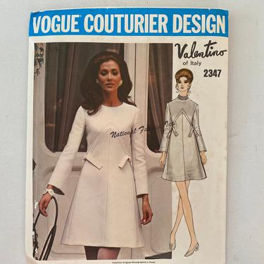70's Vintage Vogue 2347 Valentino Sewing Pattern Size 12, Bust 34, A-line Dress, Dressy Occasion, UNCUT 