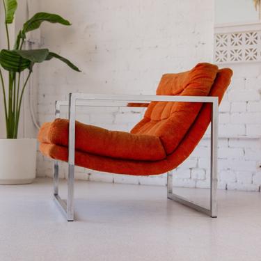 Orange Milo Baughman Lounge Chair