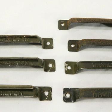Antique HAMILTON TYPE DRAWER PULLS LOT OF 7 PRINTING LETTERPRESS Salvage Handle