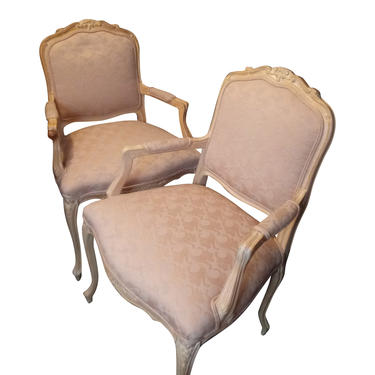 Pair French Country Arm Chairs Carved Country Hollywood Regency Victorian Louis XII French Country Decor(Sold as Pair) 