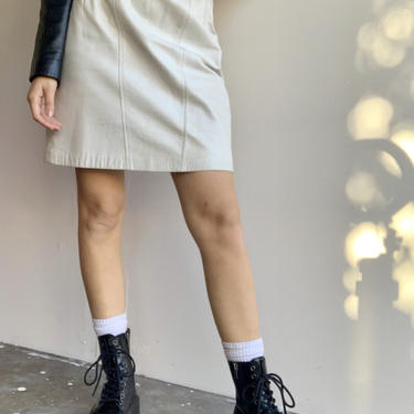 Vintage White Leather Ann Taylor Skirt 