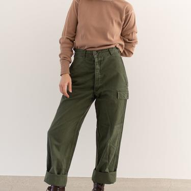 Vintage 27 Waist Olive Green Fatigues | Trousers | Dutch Army Pants | AP171 