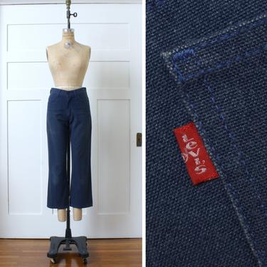 vintage 1990s LEVI'S 566 sta-prest pants • made in Italy dark blue cotton twill jeans • center crease 1950s style 