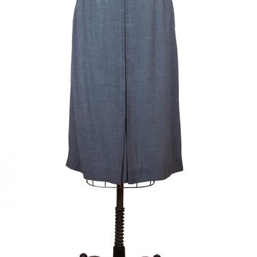 1940s Skirt ~ Grey Wool Pencil Skirt 