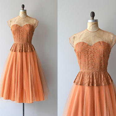 Portmanteau dress | vintage 1940s dress | 40s lace illusion party dress 
