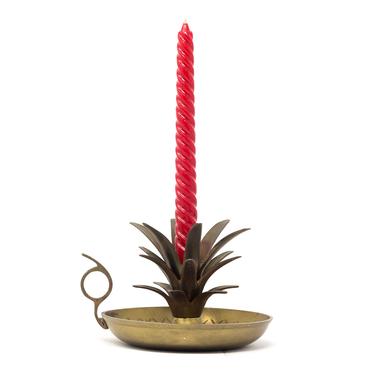 Vintage Brass Pineapple Candlestick Holder, Brass Taper Candleholder 