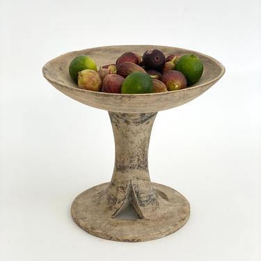 Rustic Wood Fruit/ Offering Pedestal Bowl by ShoppingWithShelley