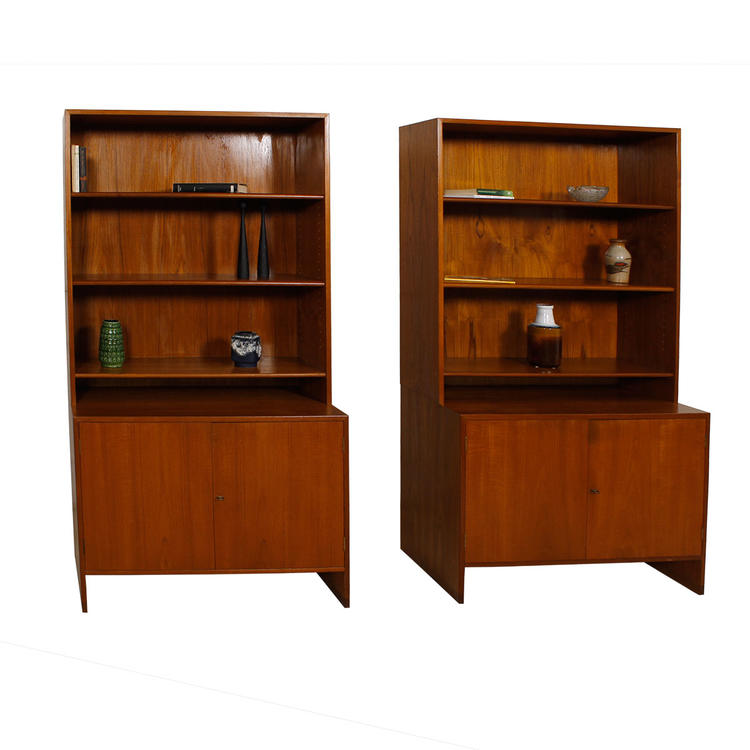 Rare Pair of Danish Teak Storage / Display Cabinets by Hans Wegner
