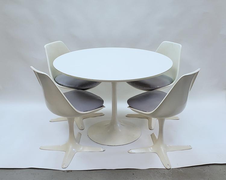 Tulip Table and Four Chairs by Burke