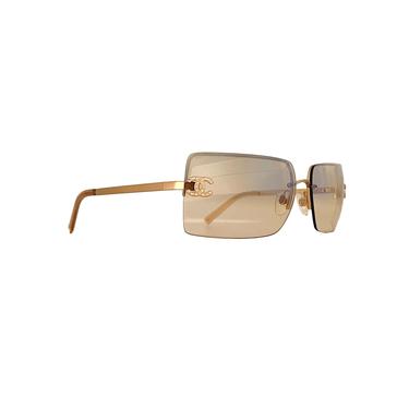 Chanel Amber Rhinestone Square Sunglasses