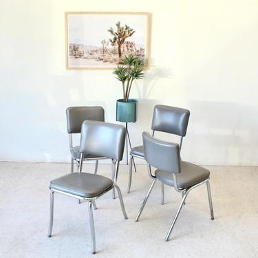 Set of 4 Vintage Chrome Dinette Chairs 
