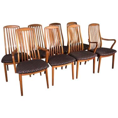 Set of 8 Midcentury Danish Teak Dining Chairs by Dyrlund 