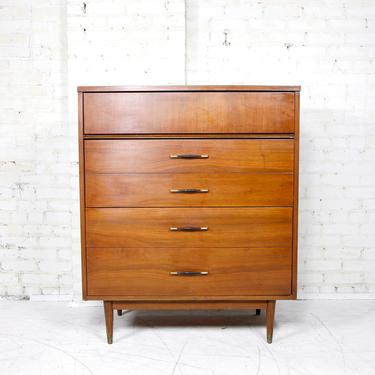 Vintage mcm 4 drawer tallboy hightop dresser with formica top by Broyhill Furniture |  Free delivery in NYC and Hudson areas 