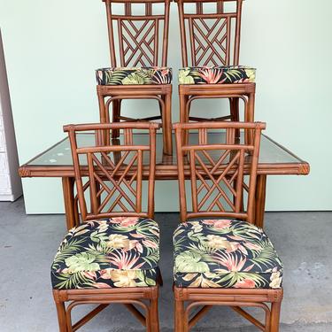 Island Style Rattan Table and Four Chairs