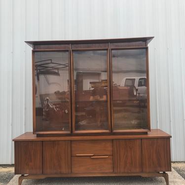Mid Century China Cabinet with Glass Shelves