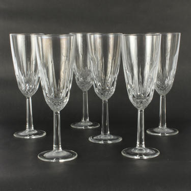 Vintage Glassware, Champagne Glassware, Vintage, Goblets, Water Goblets, Wedding Barware, Stemware, Stemmed Glassware, Set of 6 