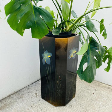Black Floral Plant Stand