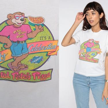 Vintage Pistol Pete's Pizza Shirt Not Just A Party Tshirt 90s Graphic Restaurant Shirt Slogan Neon Tee Vintage Extra Small xs 
