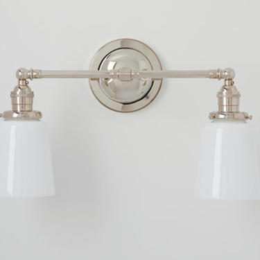 Kitchen Light - Bathroom Vanity - Light Fixture Wall Sconce - cup style milk glass -USA  handblown/mouthblown glass 