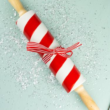 Candy Cane Stripe Porcelain Rolling Pin